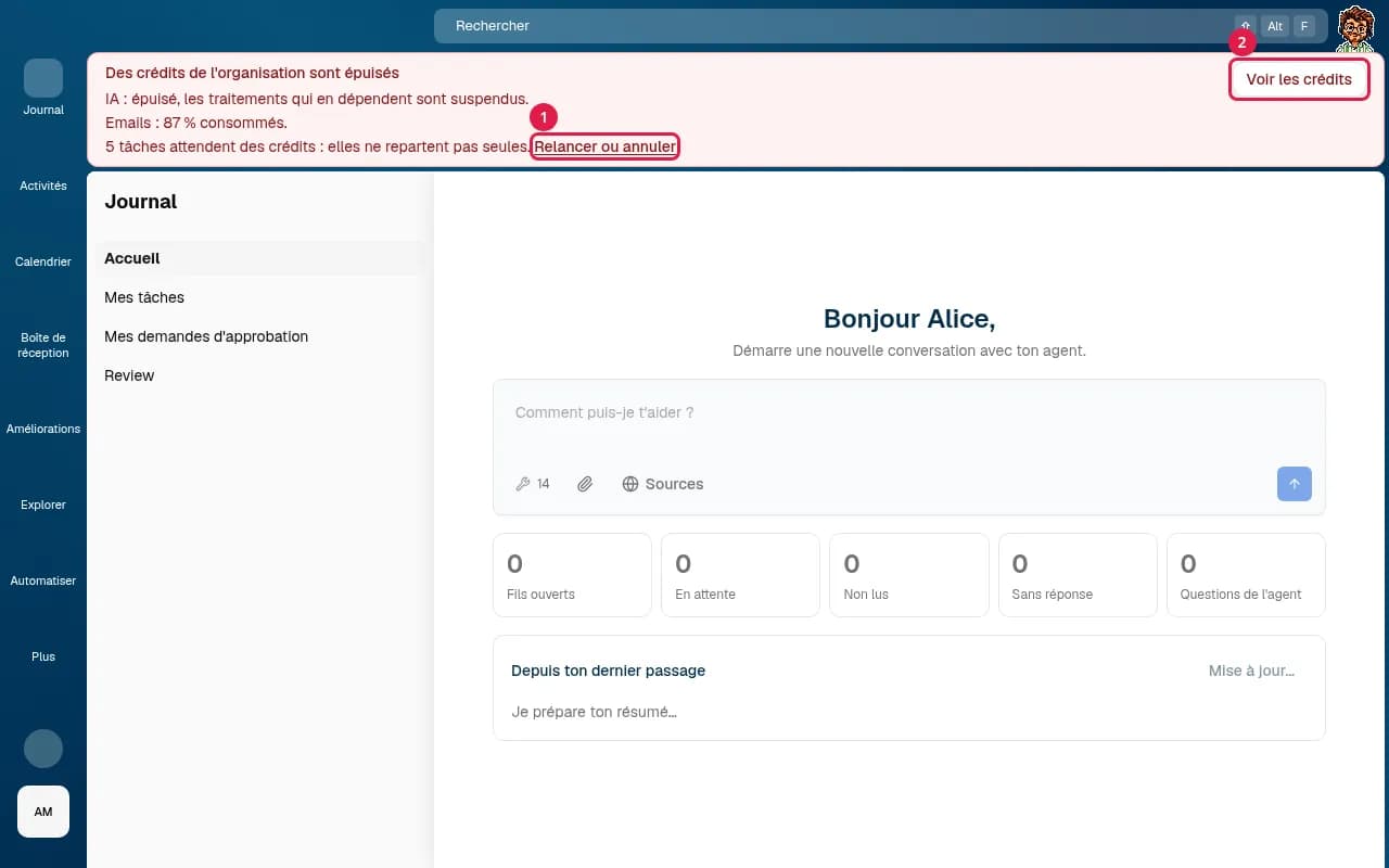 La bannière vue par un administrateur
