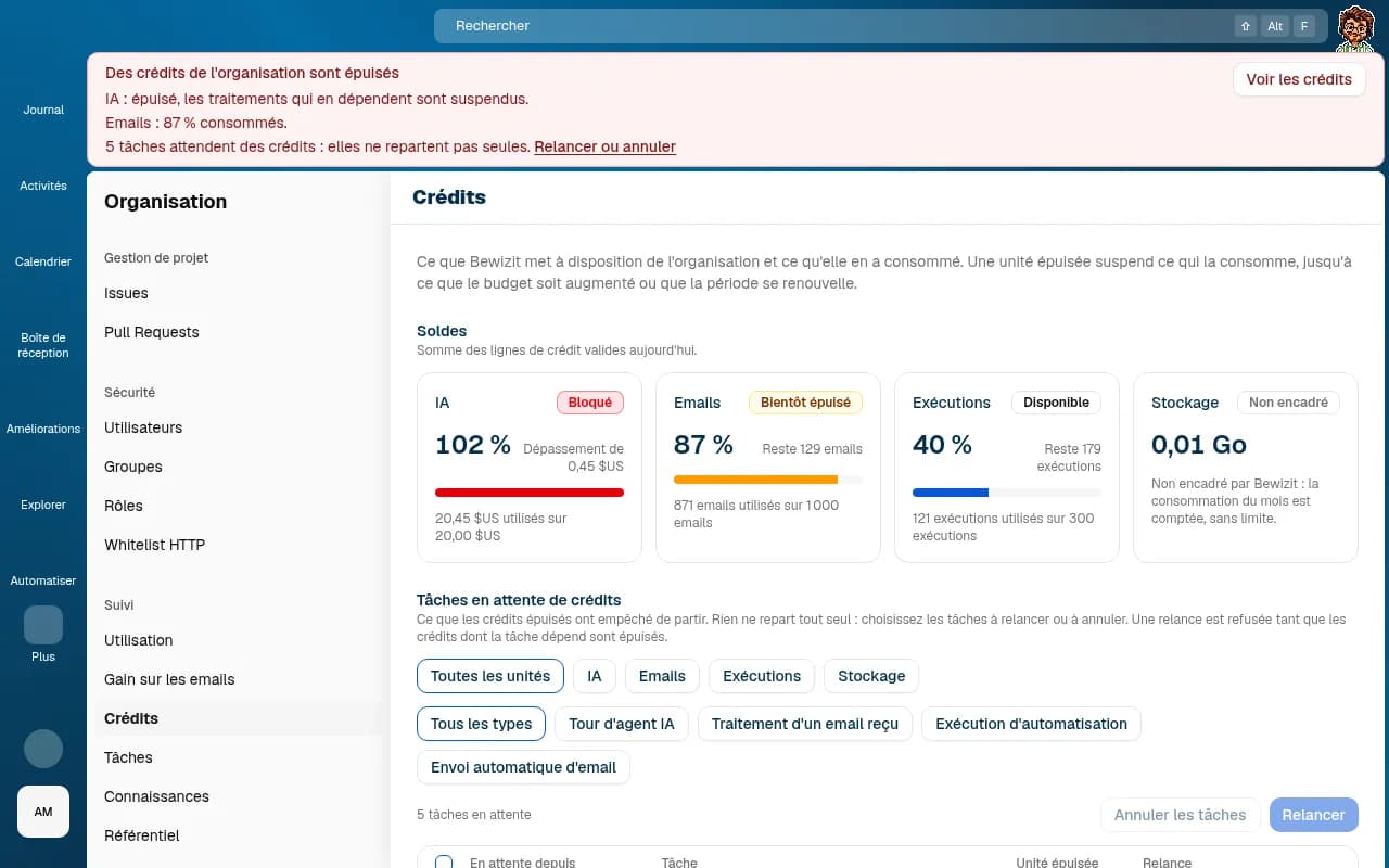 La page Crédits